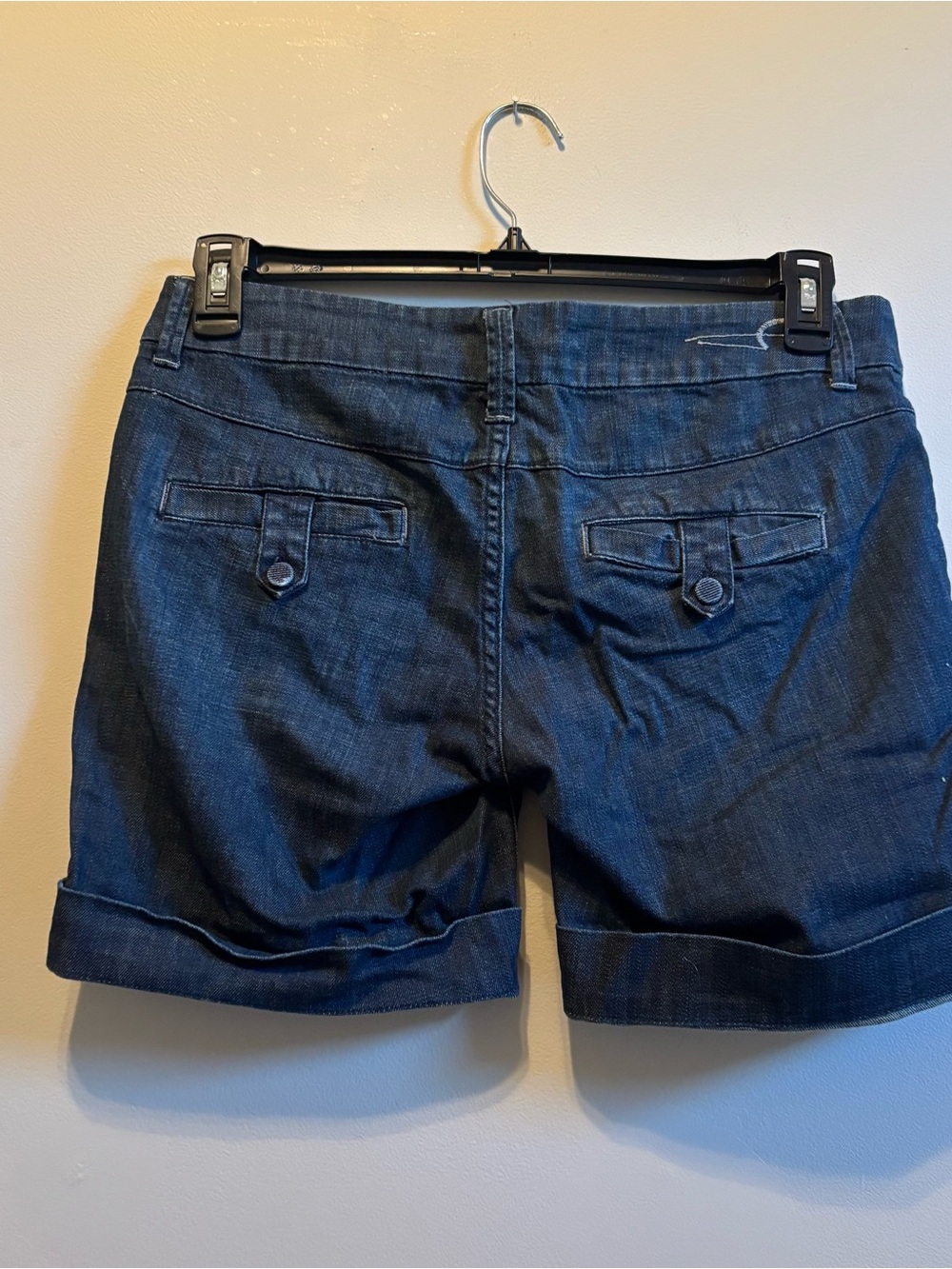 American Eagle Outfitters Dark Blue Cuffed Jean Shorts - Picture 6 of 9